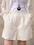 Linen Loose Fit Shorts_CWBSP00729