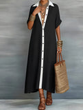 Casual Solid Buttoned Midi Dress_CWDMD02911