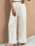 Lace Patch Straight Pants_CWBLP01683