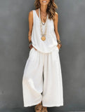 V Neck Sleeveless Two Piece Set_CWSS01493