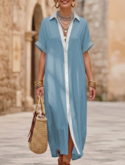Casual Solid Buttoned Midi Dress_CWDMD02911