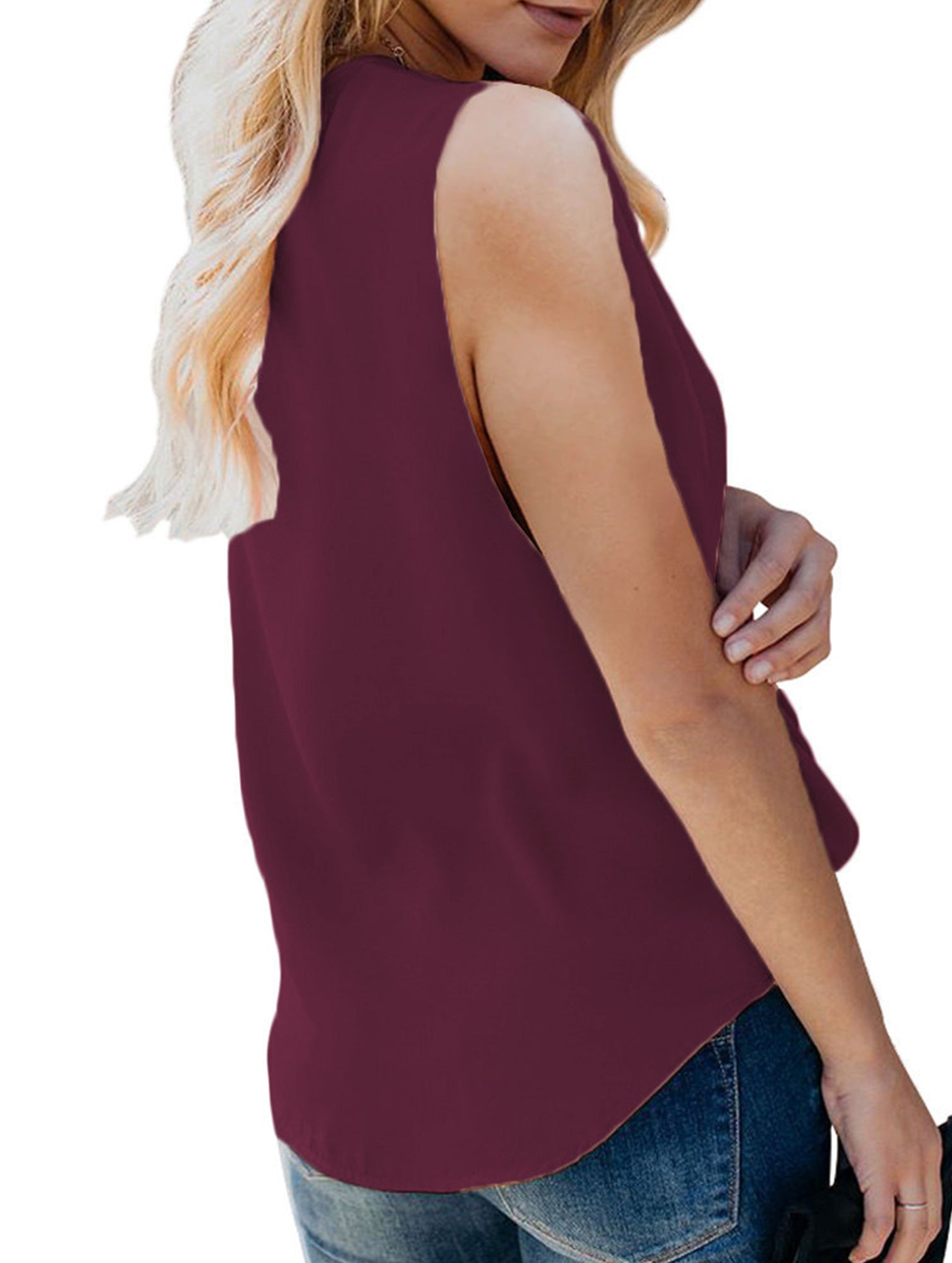 V Neck Basic Tank Top_CWTTK00603