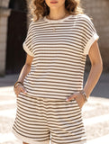 Short Sleeve Top Shorts Set_CWSS01494