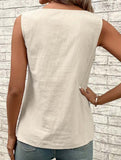 One Shoulder Sleeveless Tee_CWTTSL00256