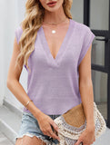 V Neck Knit Tank Top_CWTTK00550