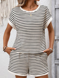 Short Sleeve Top Shorts Set_CWSS01494