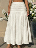 Solid A Line Midi Skirt_CWBLS00922