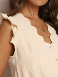 V Neck Flutter Sleeve Blouse_CWTSTS00915
