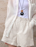 Linen Loose Fit Shorts_CWBSP00729
