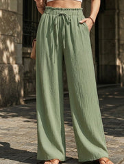 Elastic Waist Straight Pants_CWBLP01684