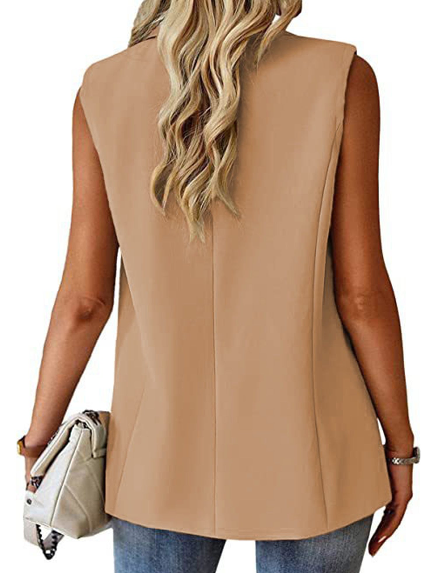 Sleeveless Blazer Vest_CWOBL00294