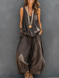 V Neck Sleeveless Two Piece Set_CWSS01493