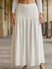 Solid A Line Midi Skirt_CWBLS00922