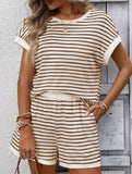 Short Sleeve Top Shorts Set_CWSS01494