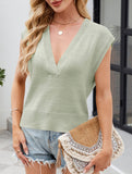 V Neck Knit Tank Top_CWTTK00550