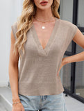 V Neck Knit Tank Top_CWTTK00550