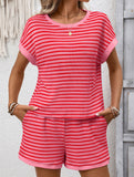 Short Sleeve Top Shorts Set_CWSS01494