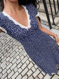 Lace Patch Floral V Neck Maxi Dress_CWDMD02895