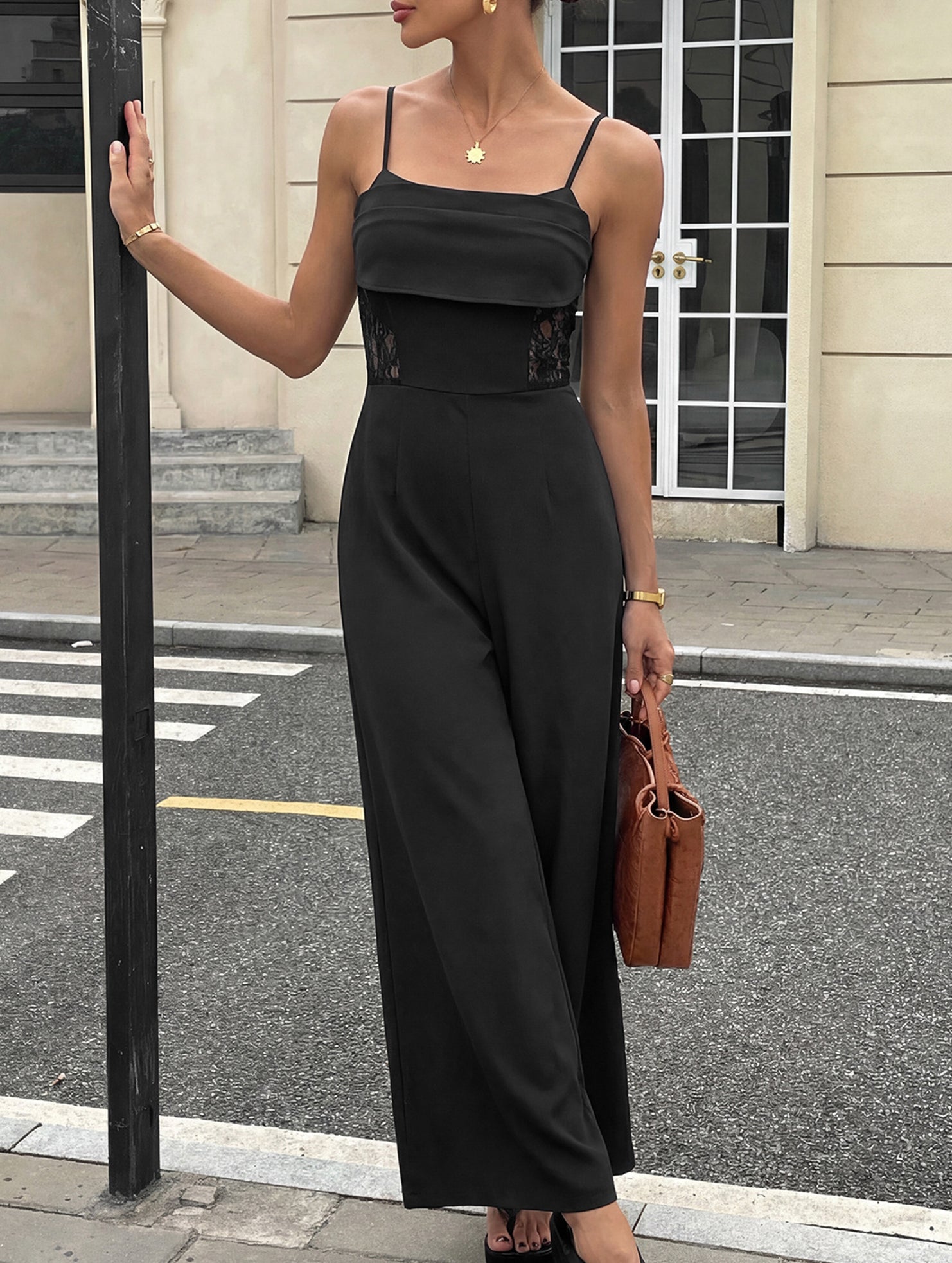 Lace Sheer Patch Jumpsuit_CWSJS00510