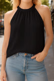 WOMEN TRENDY EYELET HALTER T SHIRTS