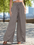 FLORAL SIDE SLIT WIDE LEG CULOTTES