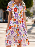 Bohemian High-Waisted Colorblock Midi Dress – Casual Viscose Lyocell Blend