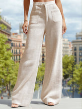 Breathable Cotton Linen Straight-Leg Pants ??Women's Lightweight Summer Trousers