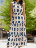 Long Boho Print Dress with Waist Tuck ??Flowy & Feminine