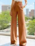Stylish Commuter Chic High Waisted Pants ??Modern Office Ready Wide Leg Trousers