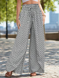 FLORAL SIDE SLIT WIDE LEG CULOTTES
