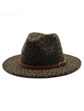Woolen Jazzhat Withwide Brim Leopard Print Felt Hat_Cwah2599