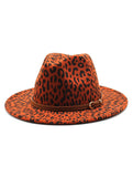 Woolen Jazzhat Withwide Brim Leopard Print Felt Hat_Cwah2599