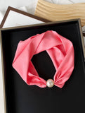 SILKY PRINT SCARF NECKLACE PEARL MAGNETIC CLASP_CWASC0820