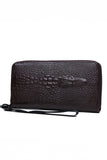 TEXTURE CROCODILE PATTERN LONG WALLET
