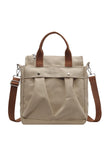 WRINKLED POCKET LARGE CANVAS MESSENGER BAG