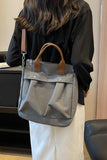 WRINKLED POCKET LARGE CANVAS MESSENGER BAG