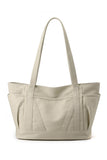 STORAGE POCKET LARGE CANVAS SHOPPER BAG