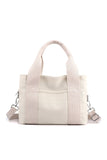SIMPLE SQUARE HANDLE CANVAS CROSS BODY BAG