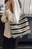 STRIPE PATTERN CASUAL SHOULDER BAG
