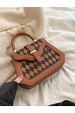 PLAID BOX HANDLE CROSS CHAIN SMALL BAG
