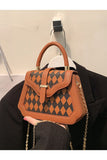 PLAID BOX HANDLE CROSS CHAIN SMALL BAG