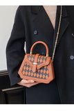 PLAID BOX HANDLE CROSS CHAIN SMALL BAG