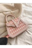 PLAID BOX HANDLE CROSS CHAIN SMALL BAG