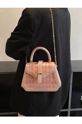 PLAID BOX HANDLE CROSS CHAIN SMALL BAG