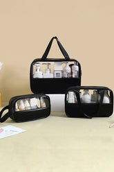 3SET PORTABLE TRANSPARENT WATERPROOF WASH BAG SETS