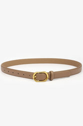GOLD ROUND BUCKLE SLIM BELT