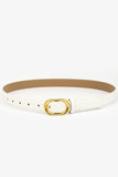 GOLD ROUND BUCKLE SLIM BELT