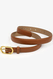 GOLD ROUND BUCKLE SLIM BELT