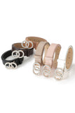 BEADS DETAIL DOUBLE O RING TRENDY LEATHER BELT