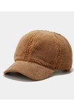 FLEECE CORDUROY BRIM WINTER BASEBALL CAP